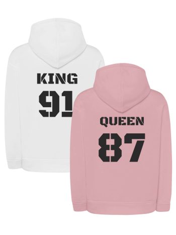 Komplet bluz dla par King & Queen z numerem